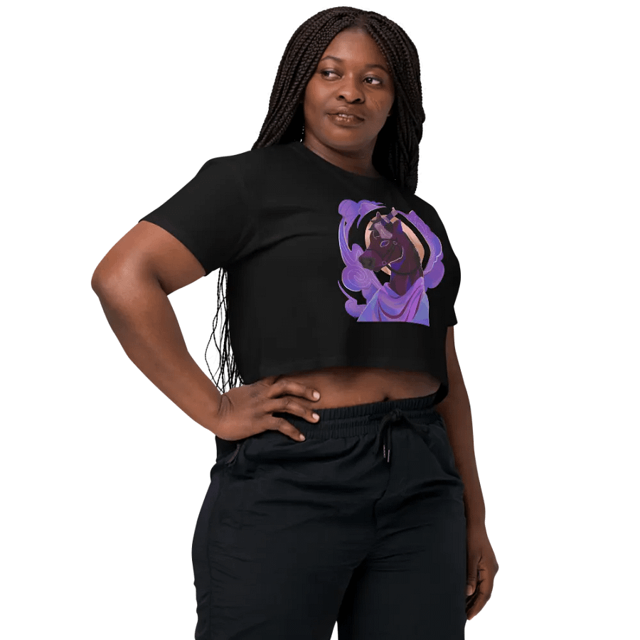 LIMITED - Women's Crop-Top Axe Horse T-Shirt product image (9)