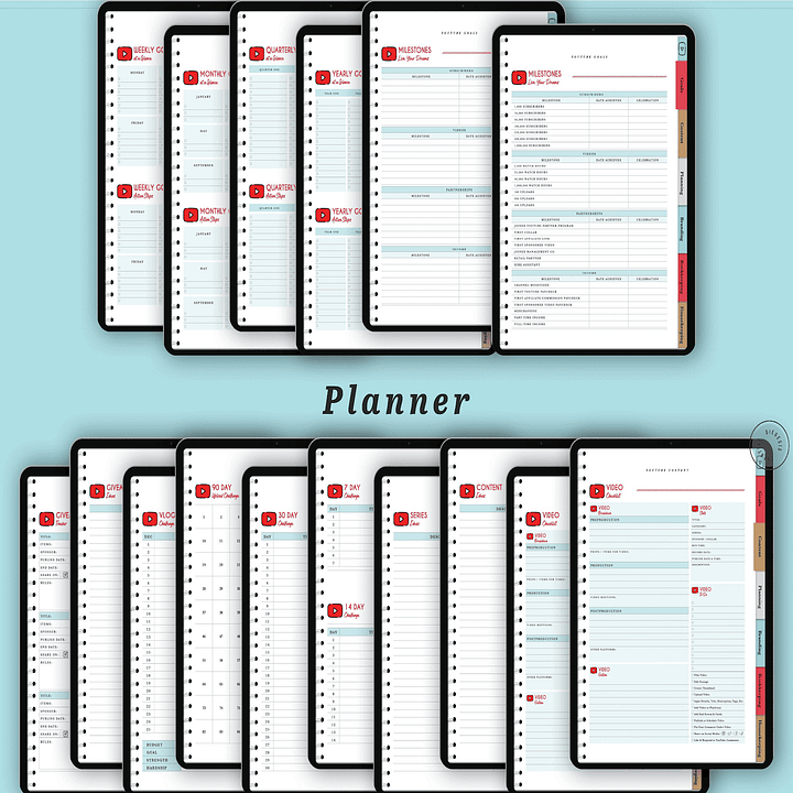YouTube Digital Planner and Workbook Kit - Color product image (2)