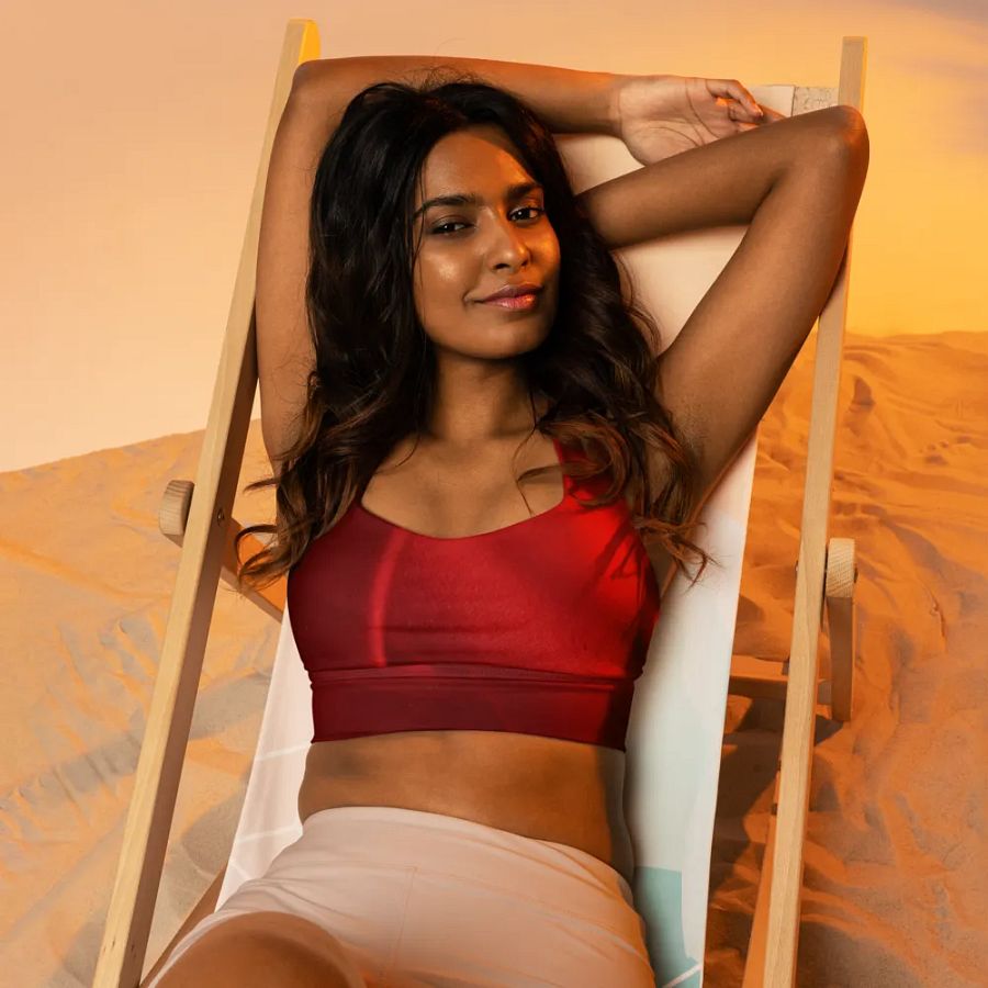 Radiant Red Longline Sports Bra product image (10)
