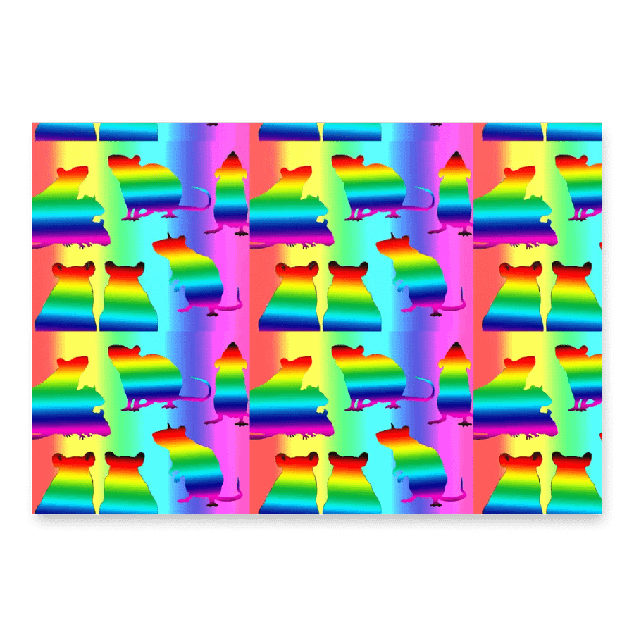 rainbow rats wrapping paper x 3 product image (5)