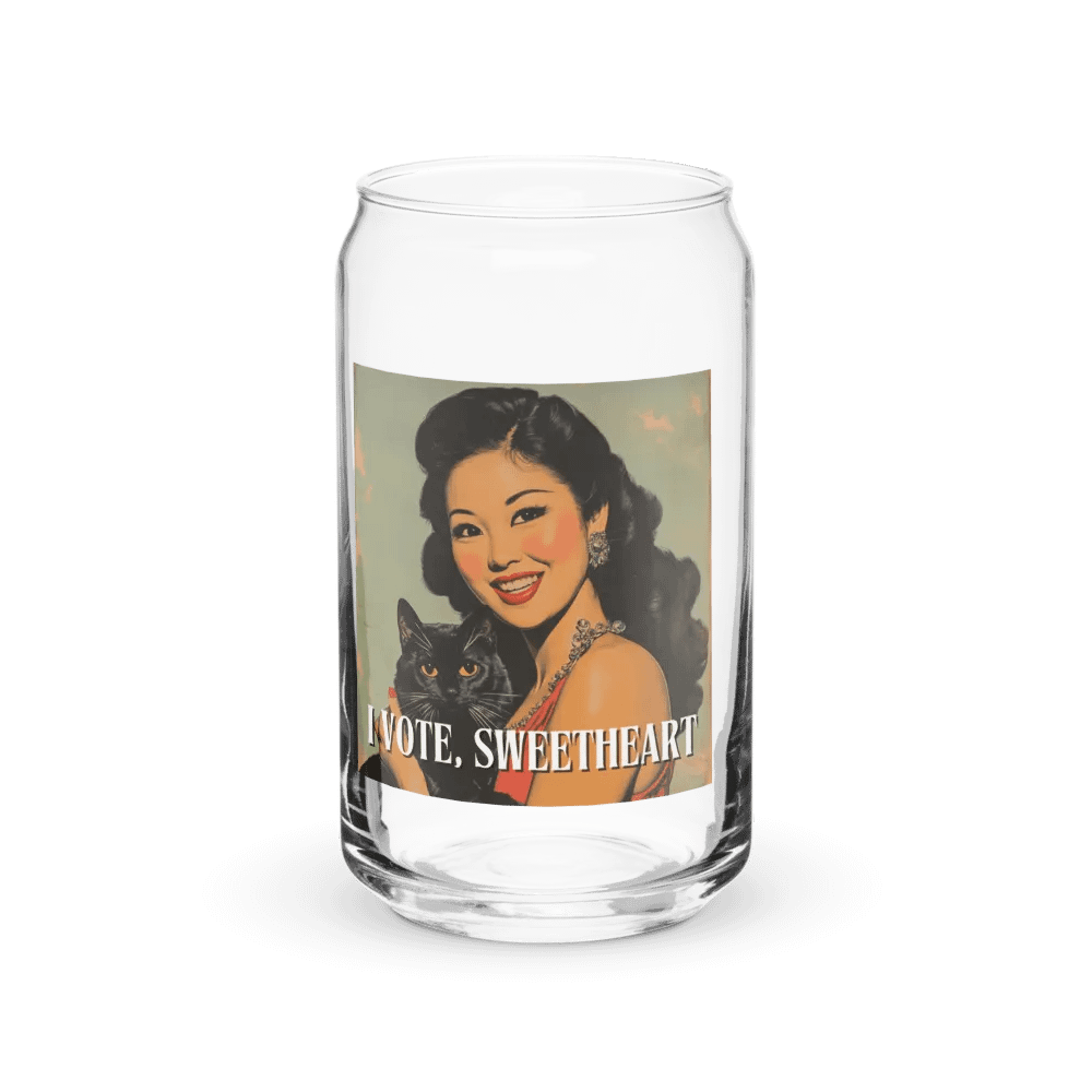 I Vote Sweetheart 3 Can-Shaped Glass product image (1)