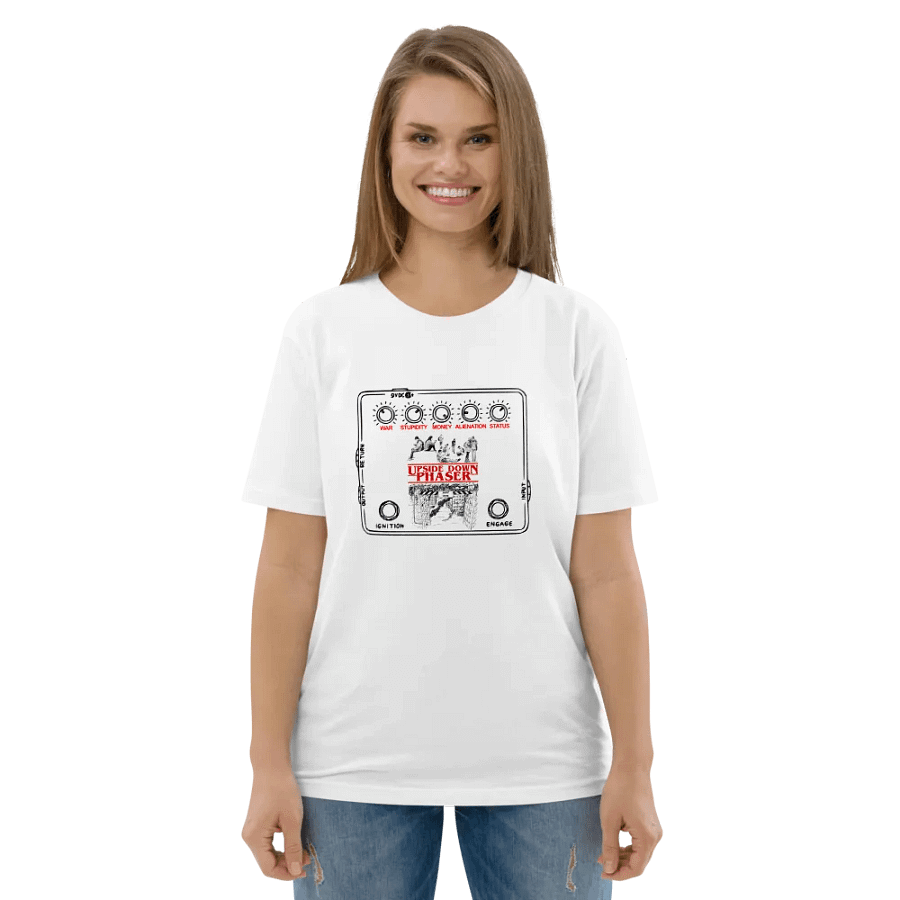 New upside down guitar pedal funny t shirt sticker Buy now: product image (5)