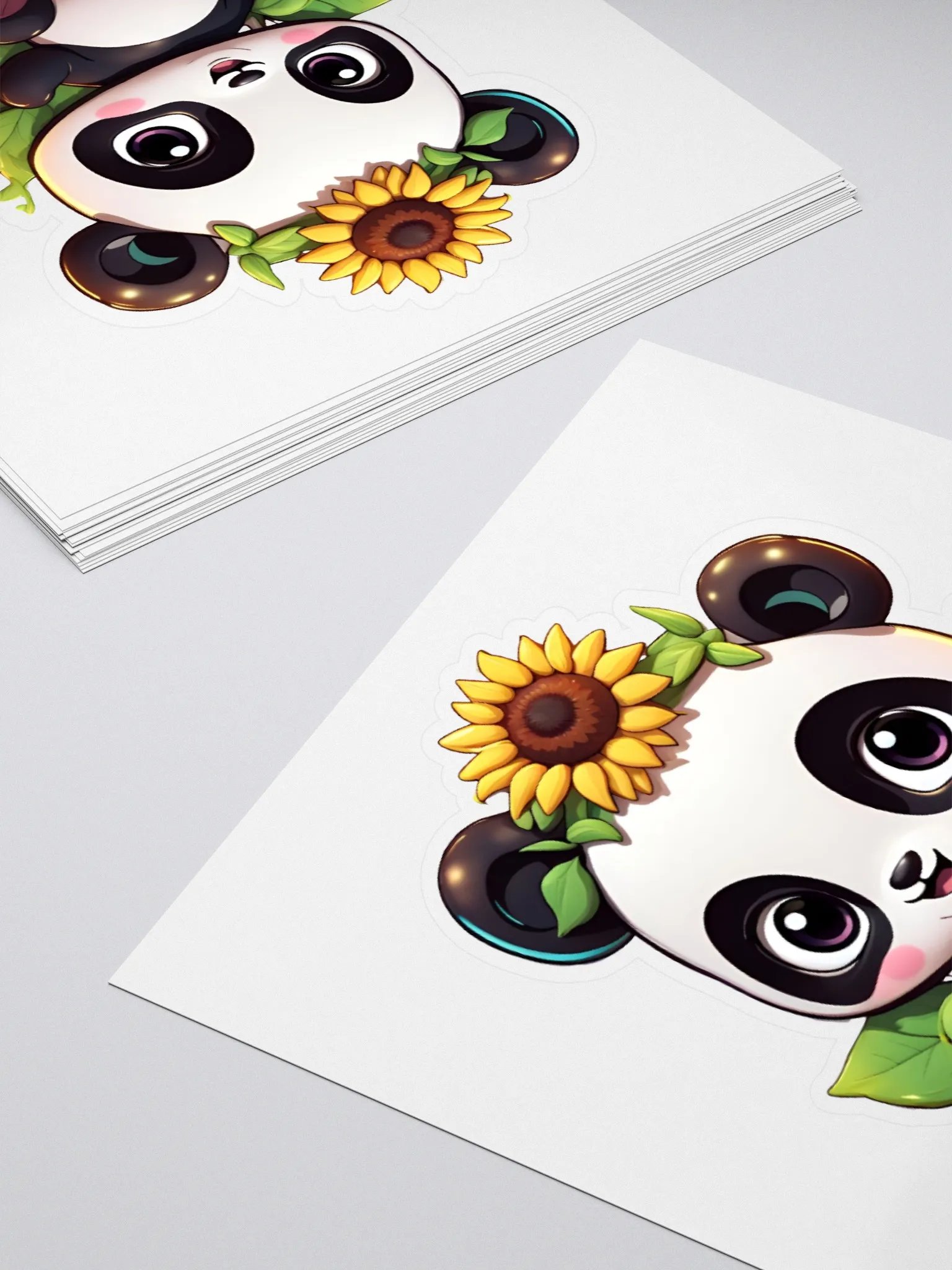 Panda with sunflower in her hair - sticker product image (4)
