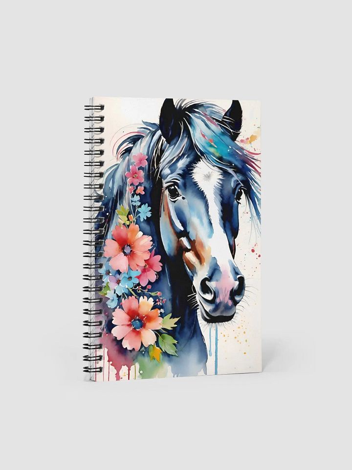 Whimsical Horse Floral Grunge Spiral Notebook product image (1)