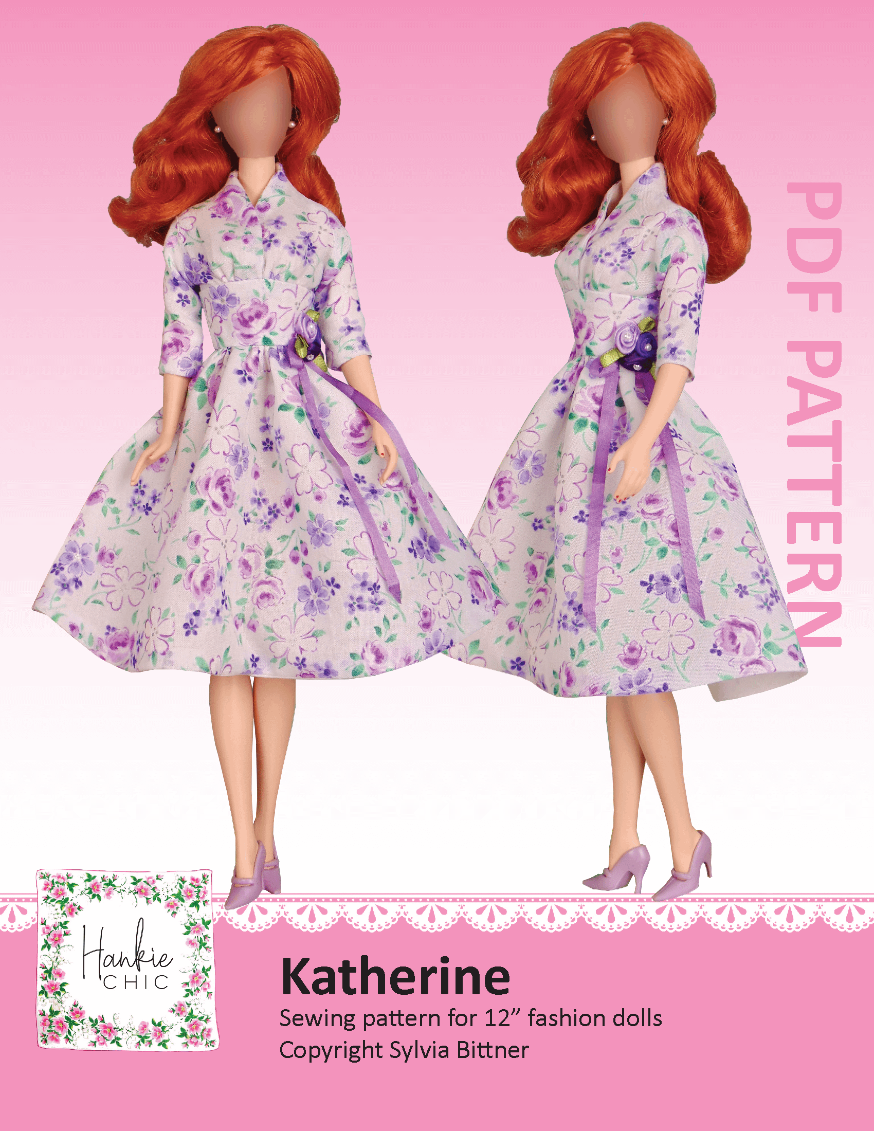 Katherine sewing pattern for 12" fashion dolls product image (1)