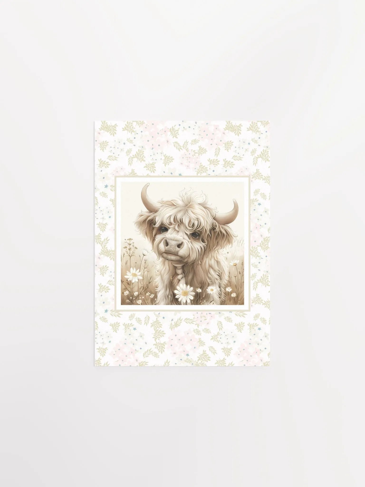 Highland Cow and Boho Pink Floral Nursery Decor product image (2)