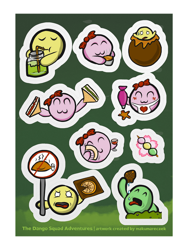 Dango Food & Snacks Set - Kiss Cut Sticker Sheet product image (1)