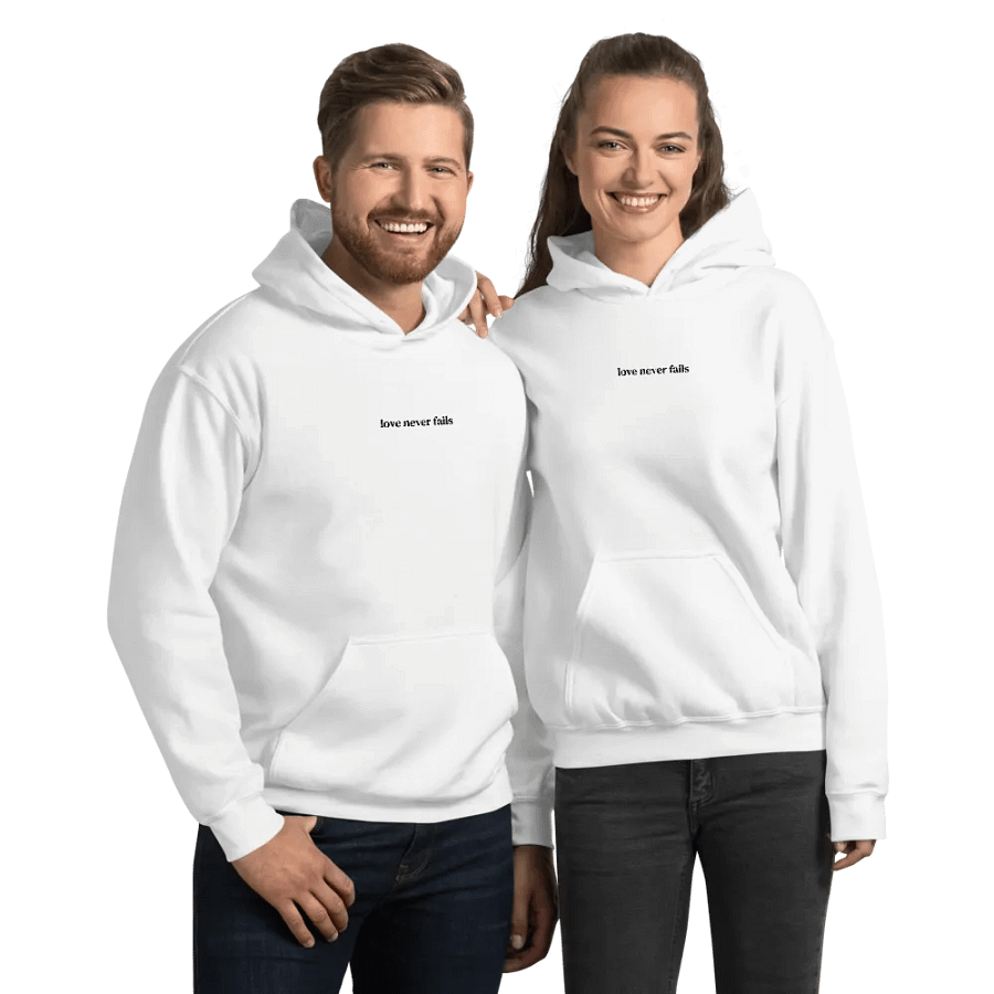 Minimalistic Unisex Love Never Fails Embroided Hoodie (Black Embroided) product image (196)
