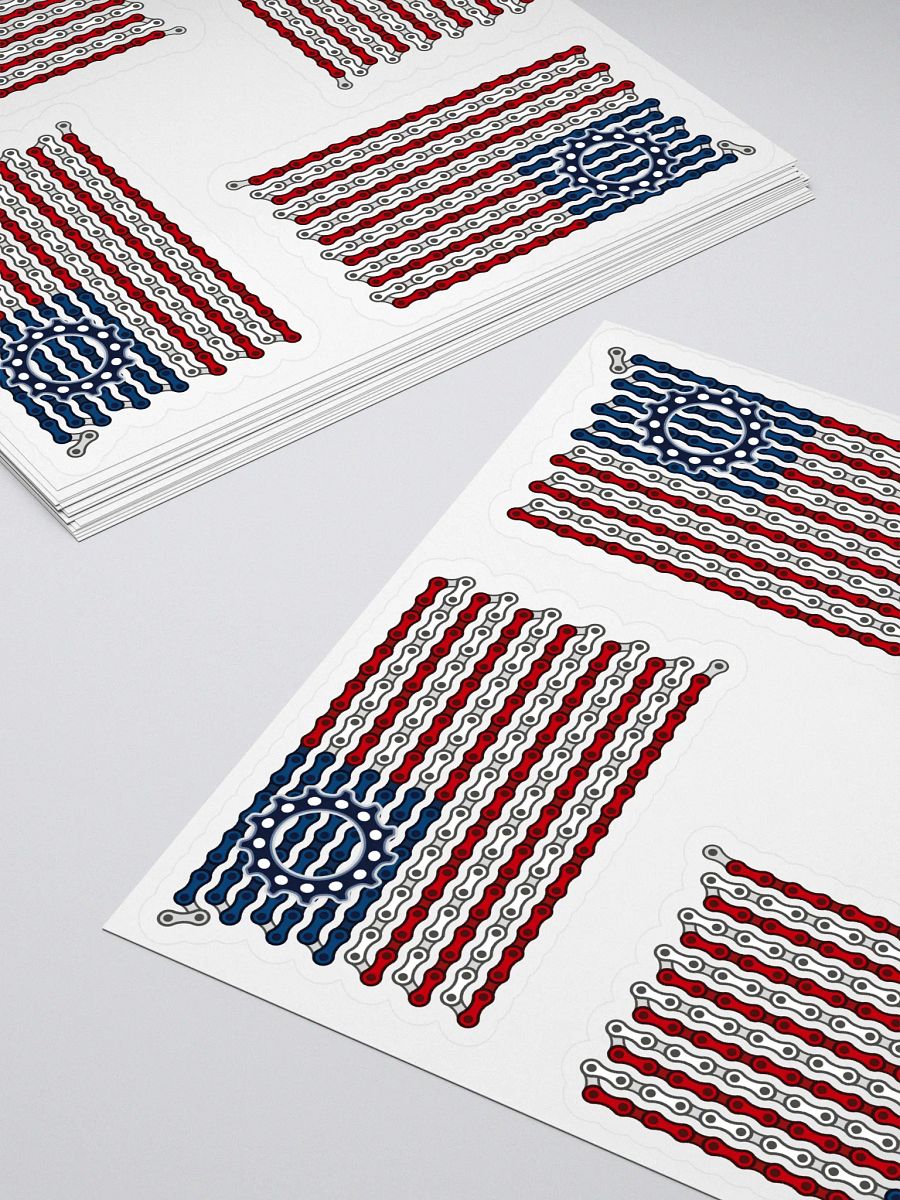 USA Betsy Ross Bike Chain Flag Sticker 4 Pack product image (4)