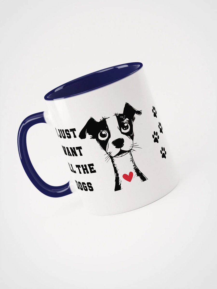 "I just want all the dogs-red heart" Ceramic Mug with color inside product image (4)