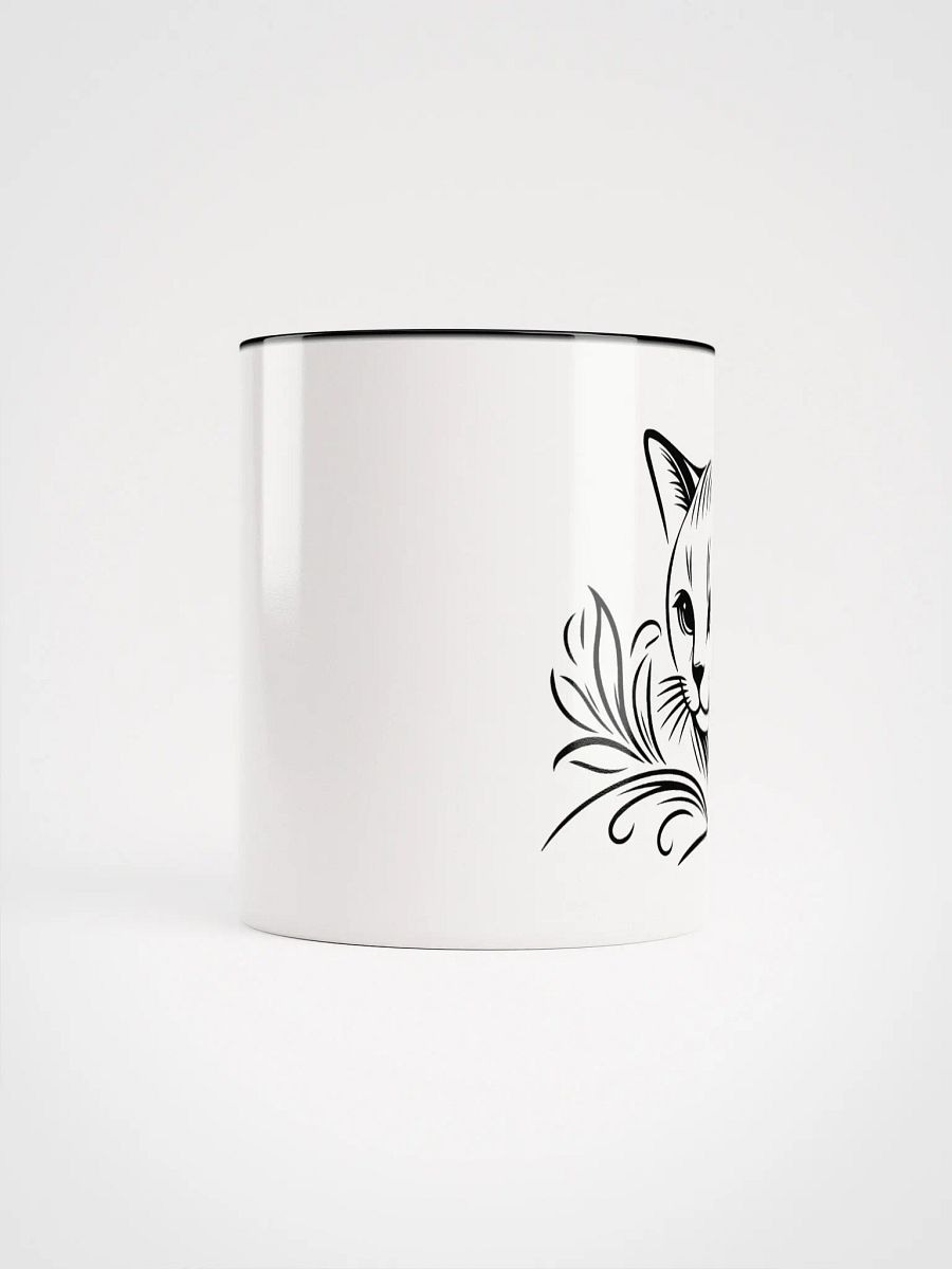 Cute Cat Line Art Mug with Color Inside product image (5)