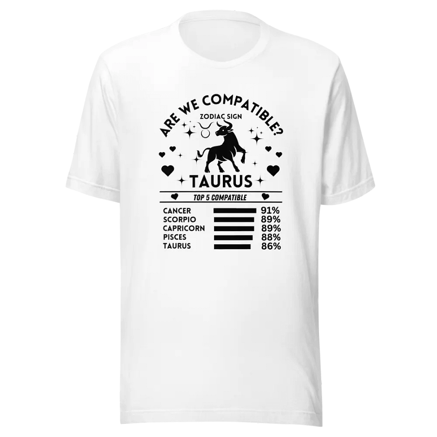Taurus Zodiac Sign Romantic Compatibility T-Shirt - Bella Canvas 3001 Unisex Staple T-Shirt - Light Colors product image (3)