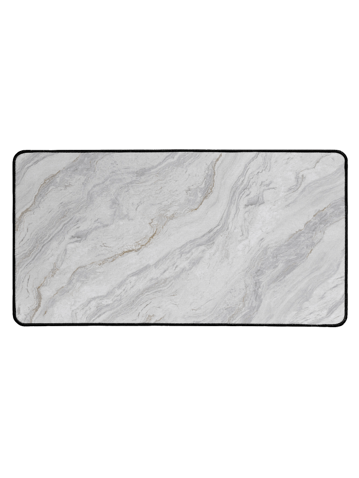 Elegant White Marble Neoprene Desk Mat with Natural Patterns product image (1)