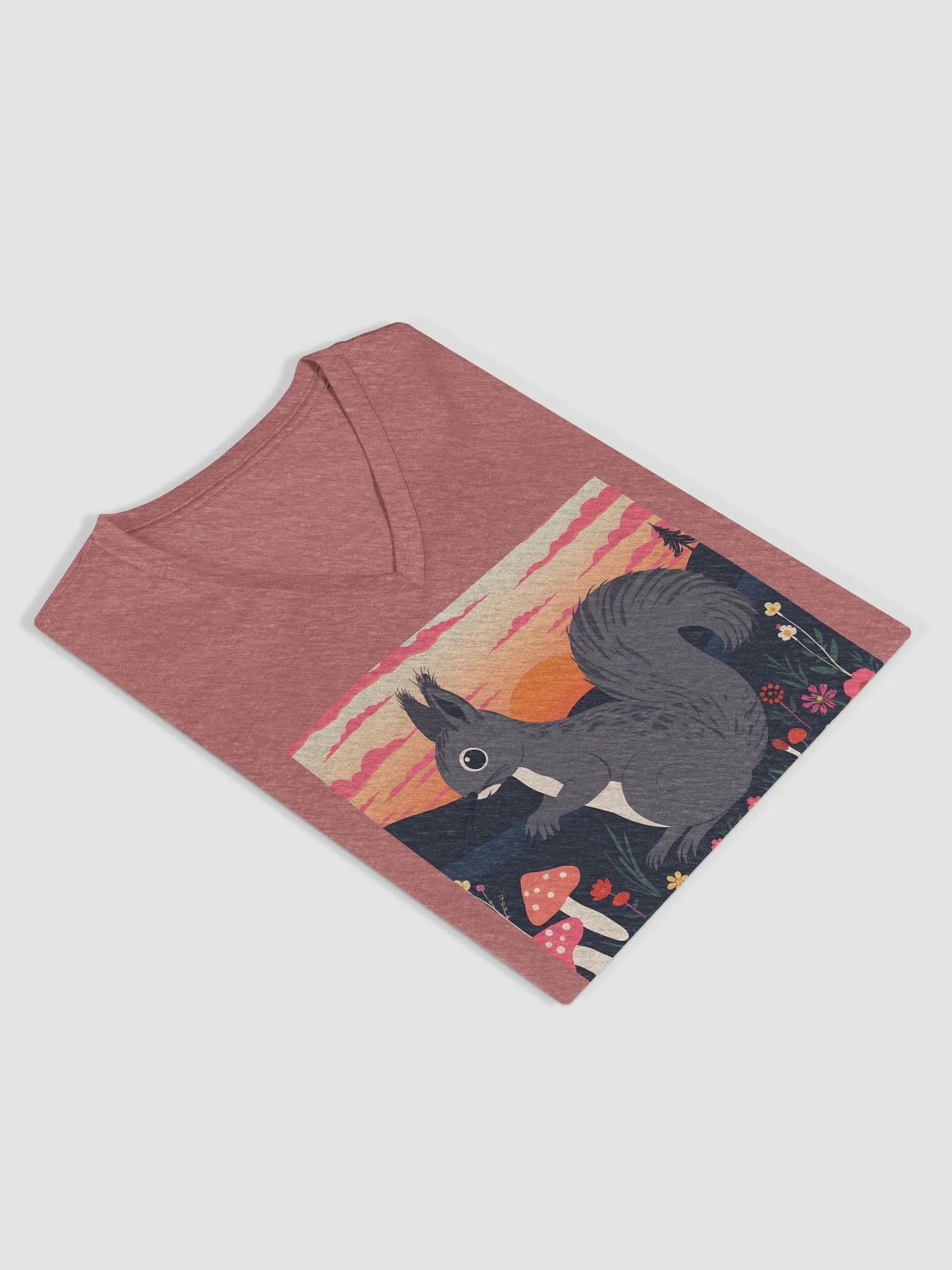Sunset Squirrel Women's Relaxed V-Neck Tee product image (4)