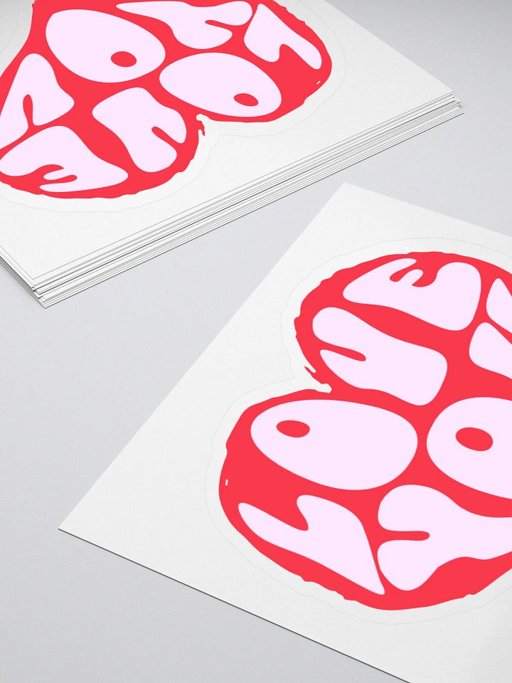 Love You Heart Kiss Cut Stickers product image (1)