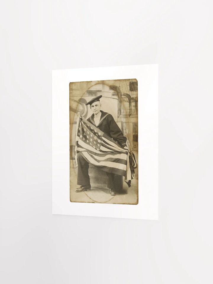 Sailor Holding American Flag By Unknown (c. 1910) - Print product image (2)