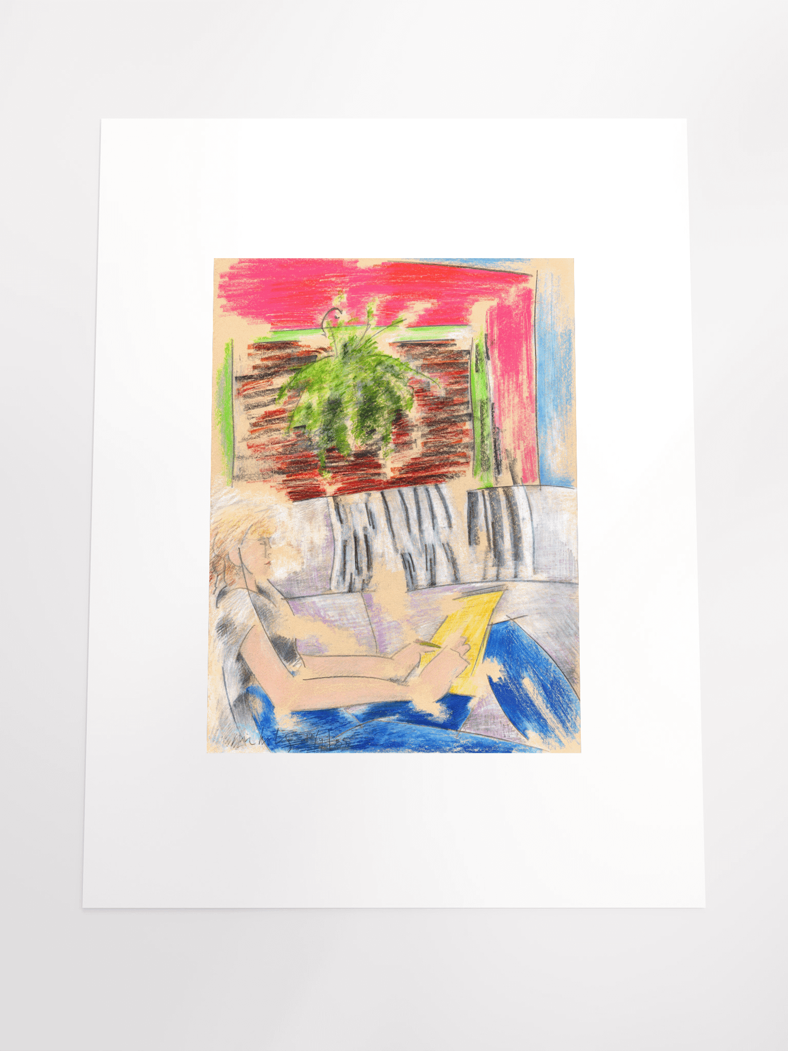 Woman with Yellow Tablet 12.09.85 print product image (5)