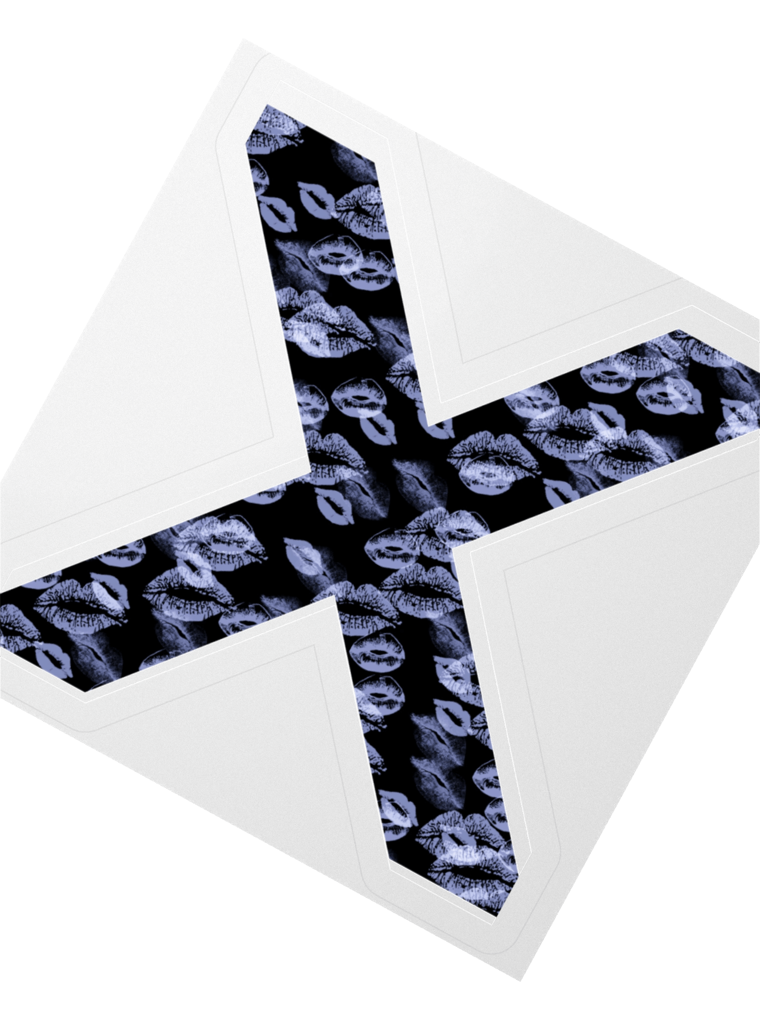 Black X Light Blue Lipstick Kisses | Kiss-cut Sticker product image (2)