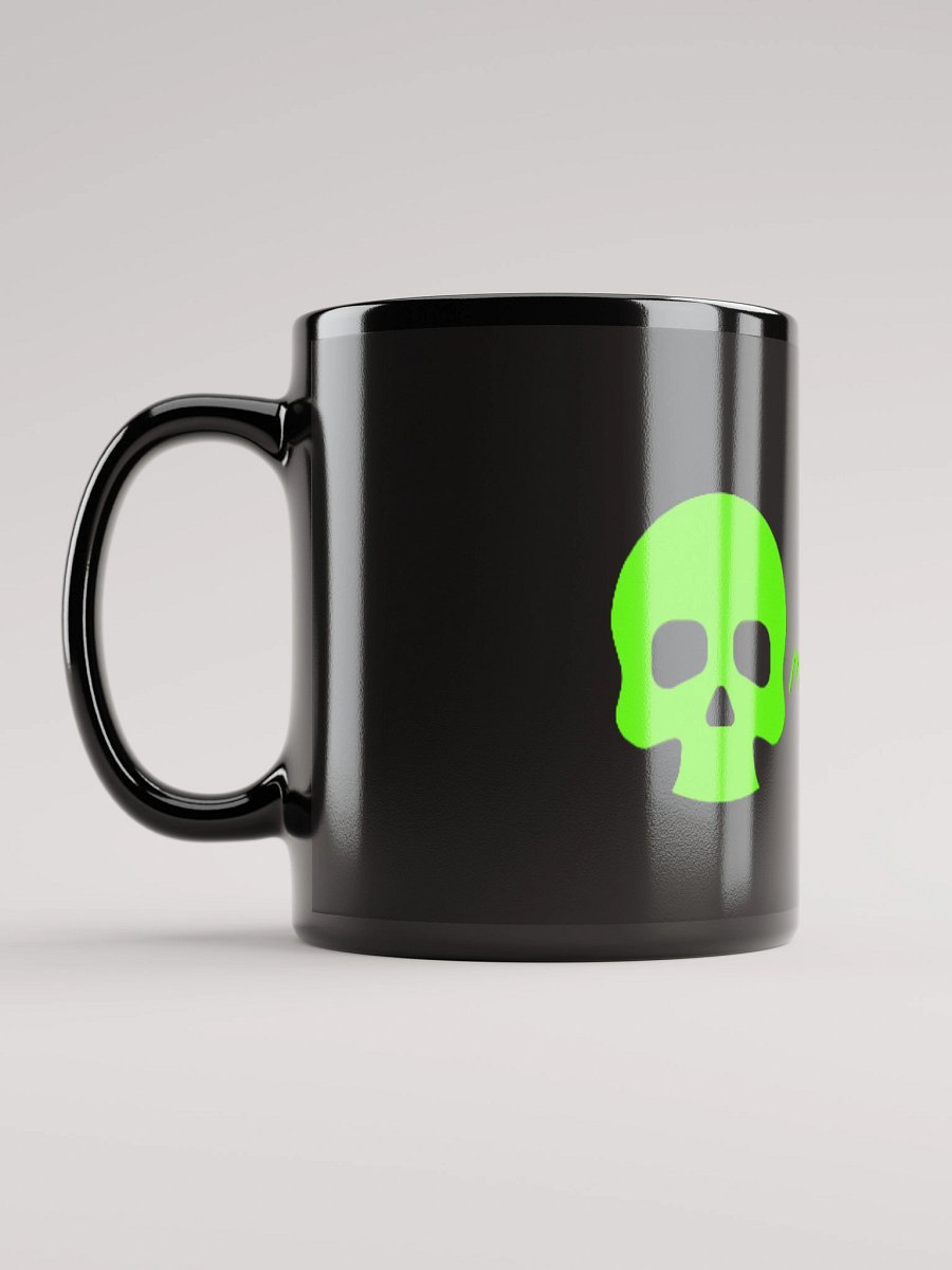 Green Skull Icon Black Glossy Mug product image (11)