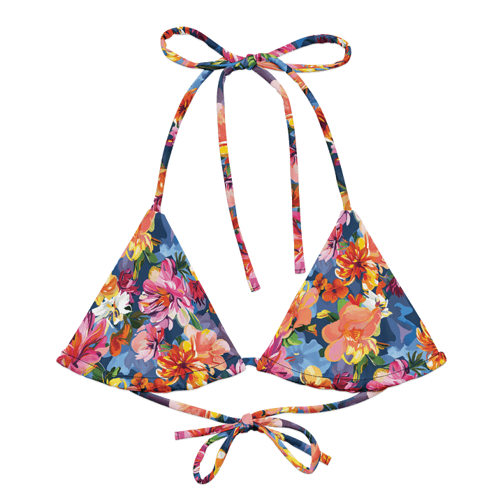 Recycled Triangle Bikini Top "Bold Abstract Florals" product image (2)