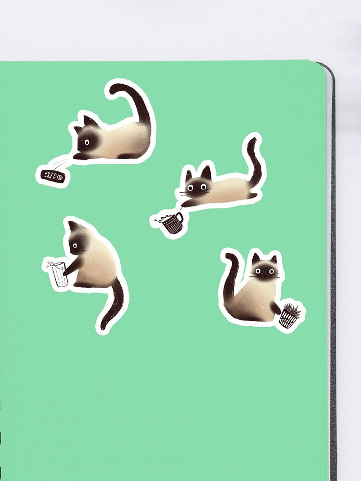 Bad Siamese Cats Knocking Stuff Over Stickers product image (2)