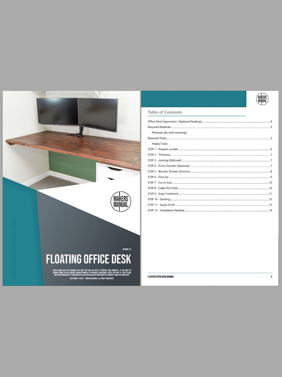 Floating Office Desk | FREE Digital Plans product image (6)