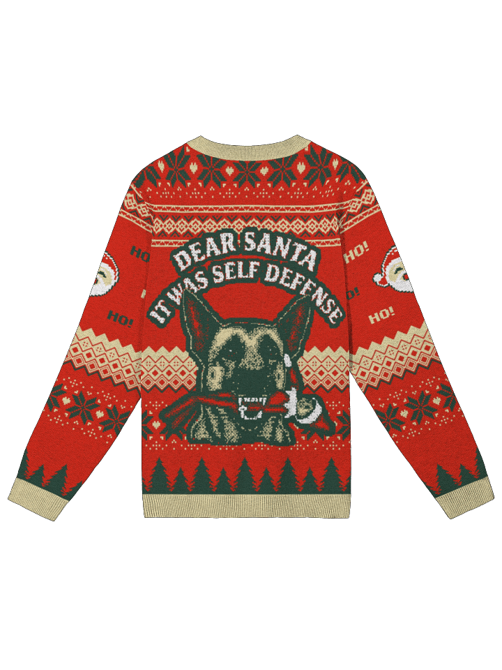 Dear Santa, It Was Self Defense - 2025 Ugly Christmas Sweater product image (2)