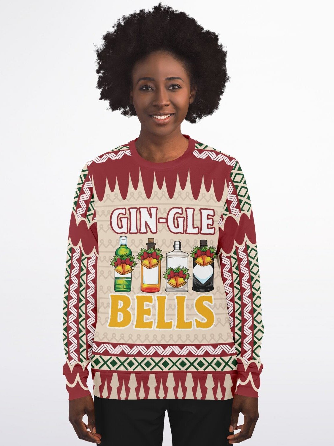 "Gin-gle Bells" Christmas Sweatshirt | Funny Gin Lover Holiday Sweater | Drinking Party Outfit product image (7)