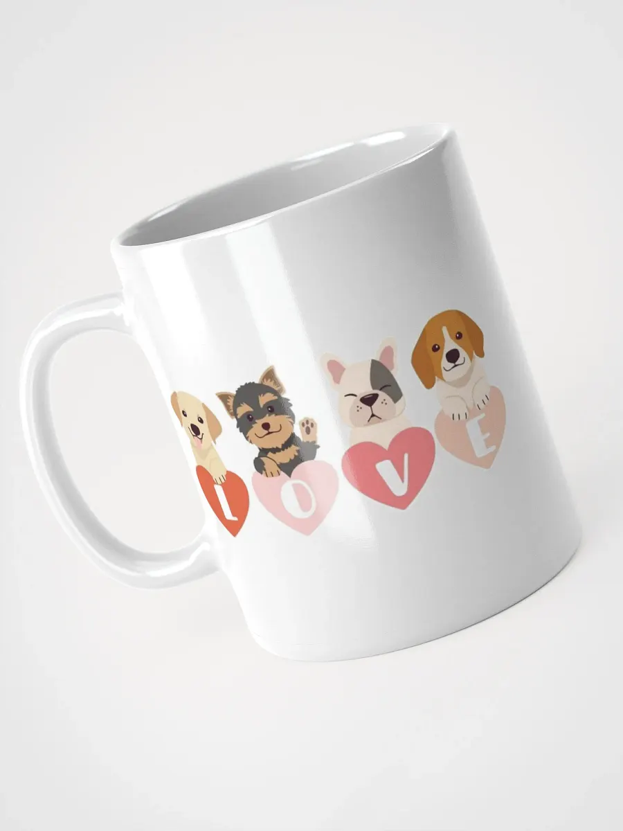 White Glossy Mug Cute Dogs product image (3)