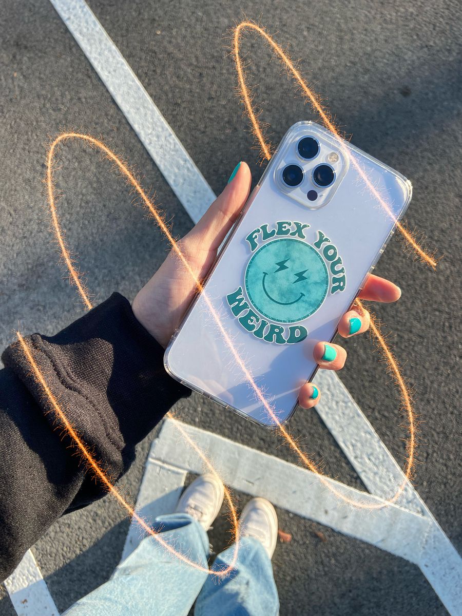 'Flex Your Weird' iPhone Case - Clear product image (1)