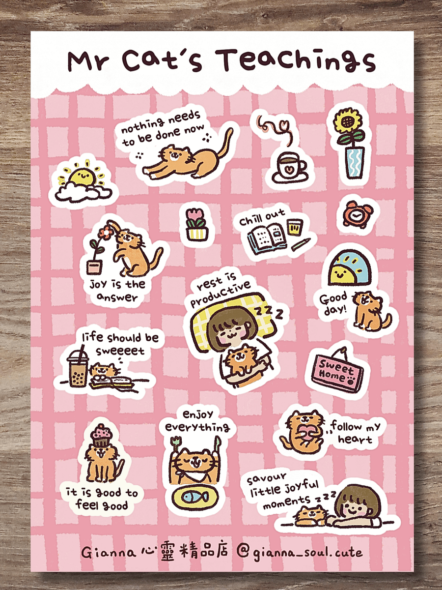 Mr Cat's Teachings | Positivity Sticker Sheet product image (1)