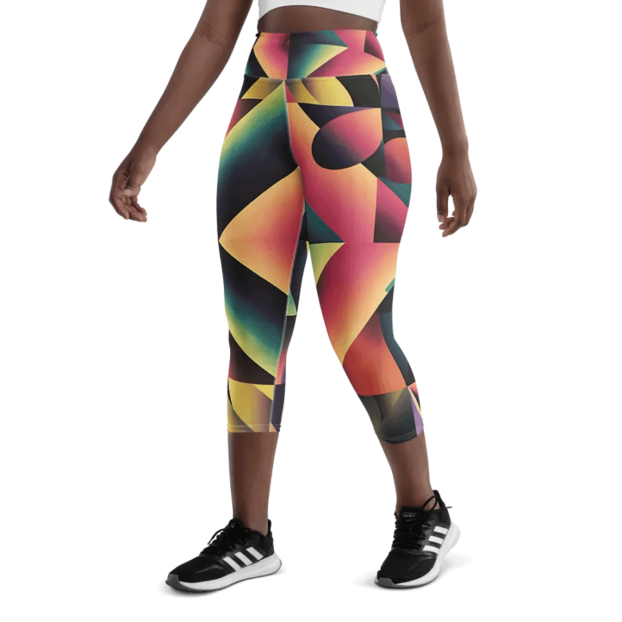 Abstract Lithographic Pattern Design Yoga Capri Legging - V7 product image (5)