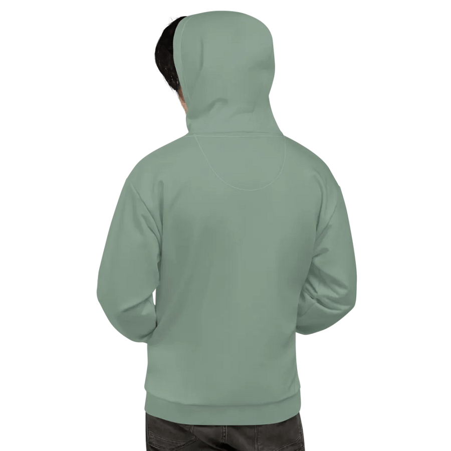 Plain Medium Sage Green Soft Summer Unisex Recycled Polyester Heavyweight Premium Hoodie by Treasure Pie product image (9)