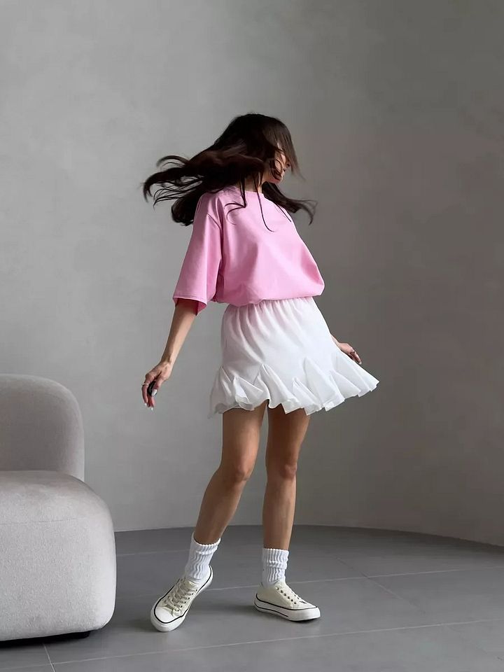 Casual Oversized Pink Loose Tshirt product image (2)