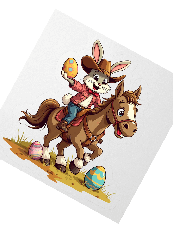Cowgirl Easter Egg Roundup Sticker product image (2)