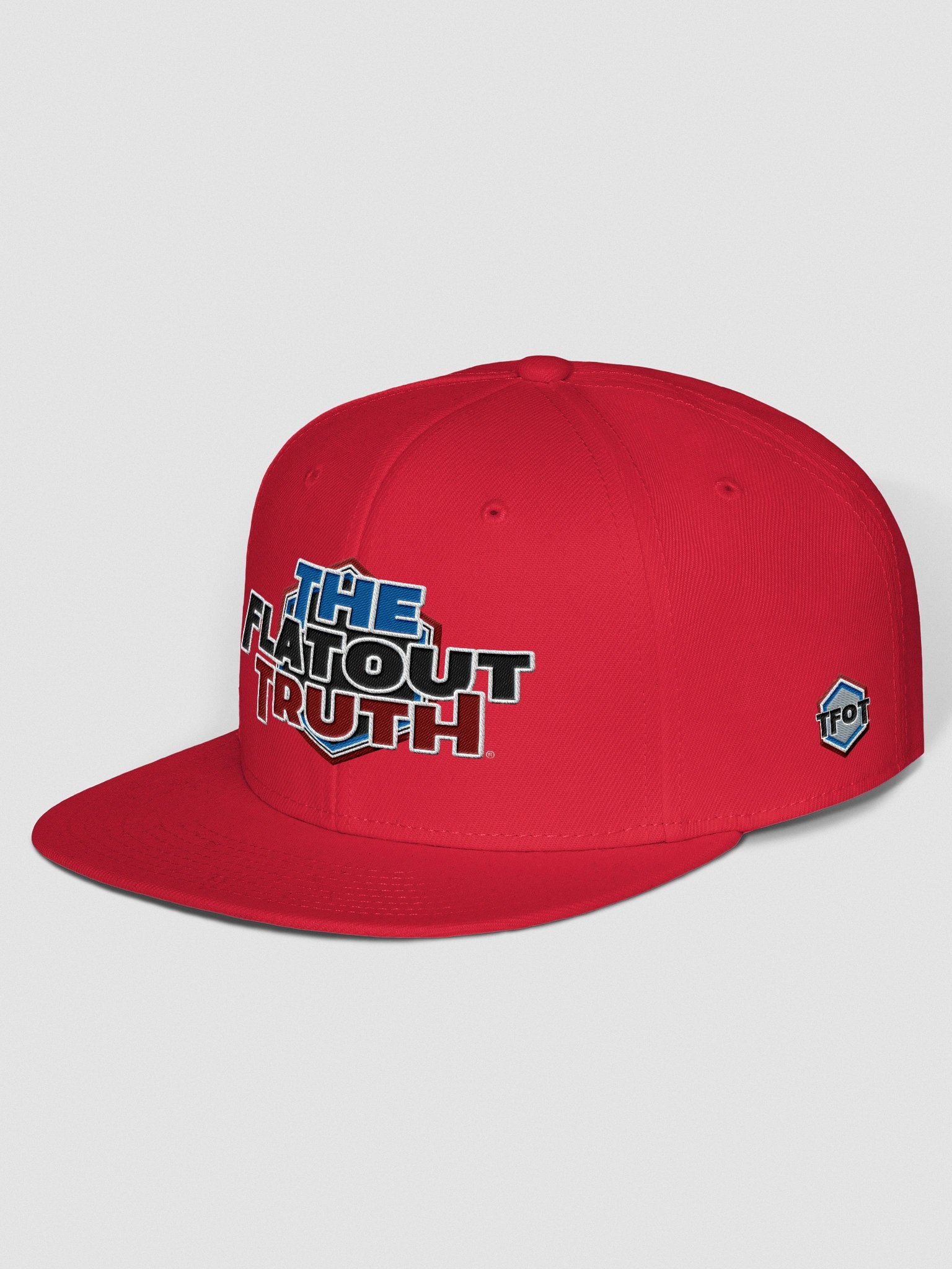 TFOT Embroidered Red Hex Flat Snapback Hat product image (8)