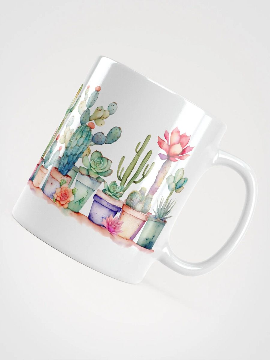Colorful Potted Cacti And Succulents White Glossy Mug product image (8)