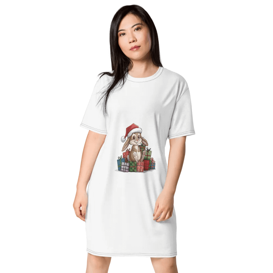 Santa Bunny T-Shirt Dress product image (1)