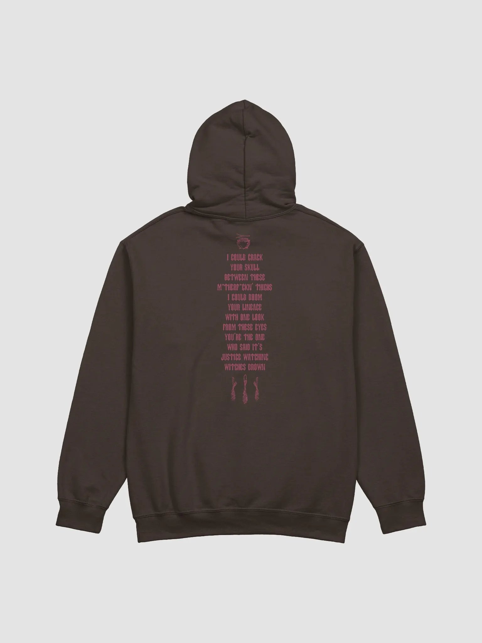 'I Could Crack Your Skull Between These M*therf*ck'n Thighs' Hoodie (dark colours / design on back) (colours available) product image (1)