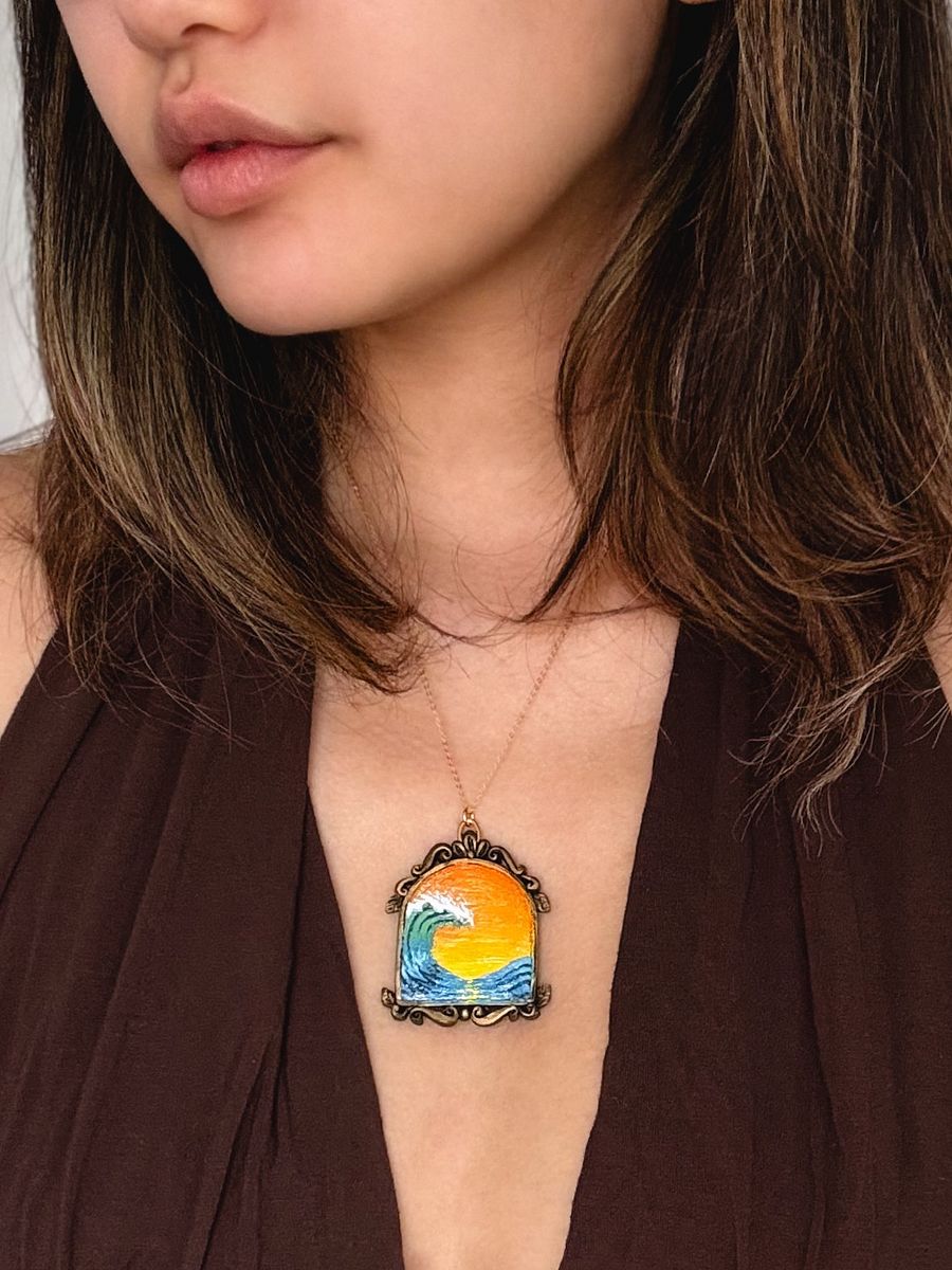 Phil Powers Collab Wave Necklace Bronze finish product image (2)
