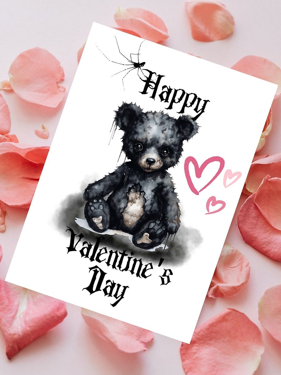 Printable Creepy Bear Valentine's Card product image (2)