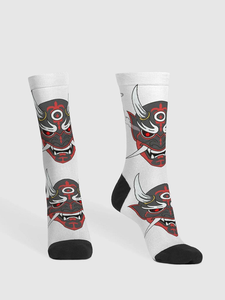 Demon Mask Zen EcoChic Art Crew Socks product image (2)