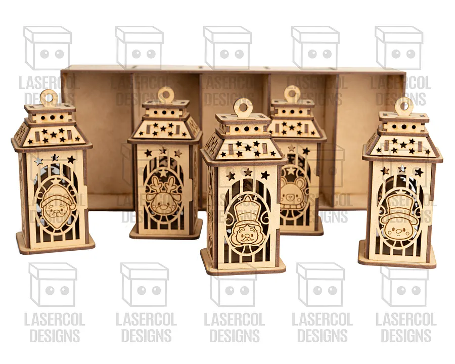 Christmas Lanterns Set With Box - Laser Cut Files product image (10)
