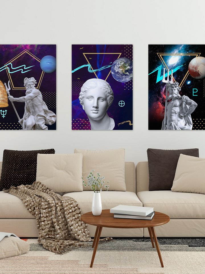 Synthwave Gods and Planets: Earth (Gaia, Terra) [synthwave/vaporwave/retrowave/cyberpunk] — aesthetic poster, retrowave poster, neon poster product image (2)