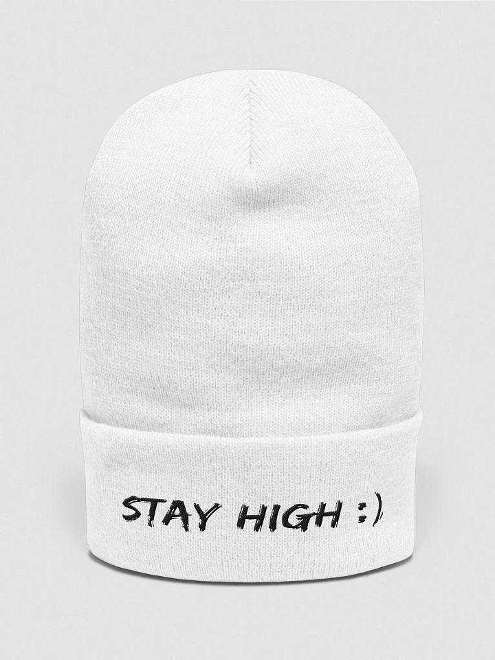 White Stay High Yupoong Cuffed Beanie product image (1)