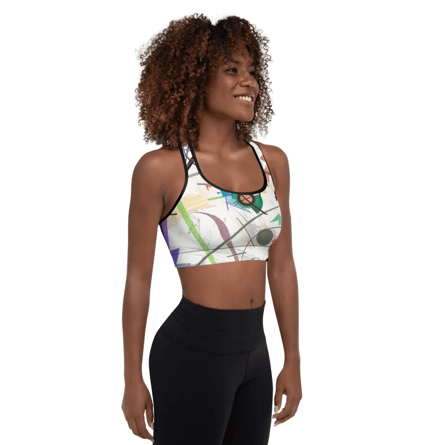 Abstract Lithographic Pattern Design Padded Sports Bra - V2 product image (11)