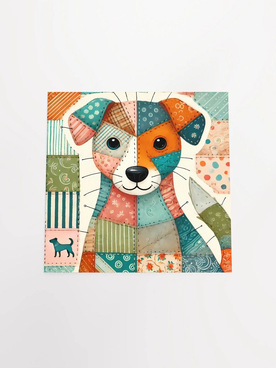 Whimsical Dog Patchwork Matte Poster product image (17)
