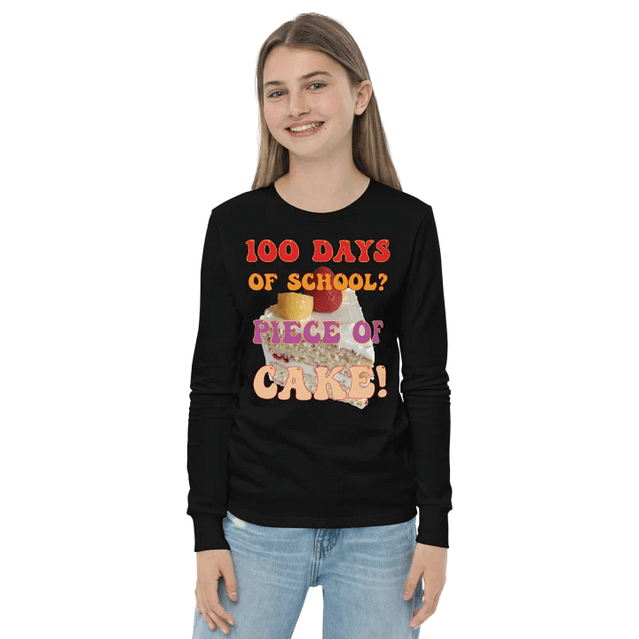 100 Days of School? Piece Of Cake Celebration Long Sleeve Tee product image (8)
