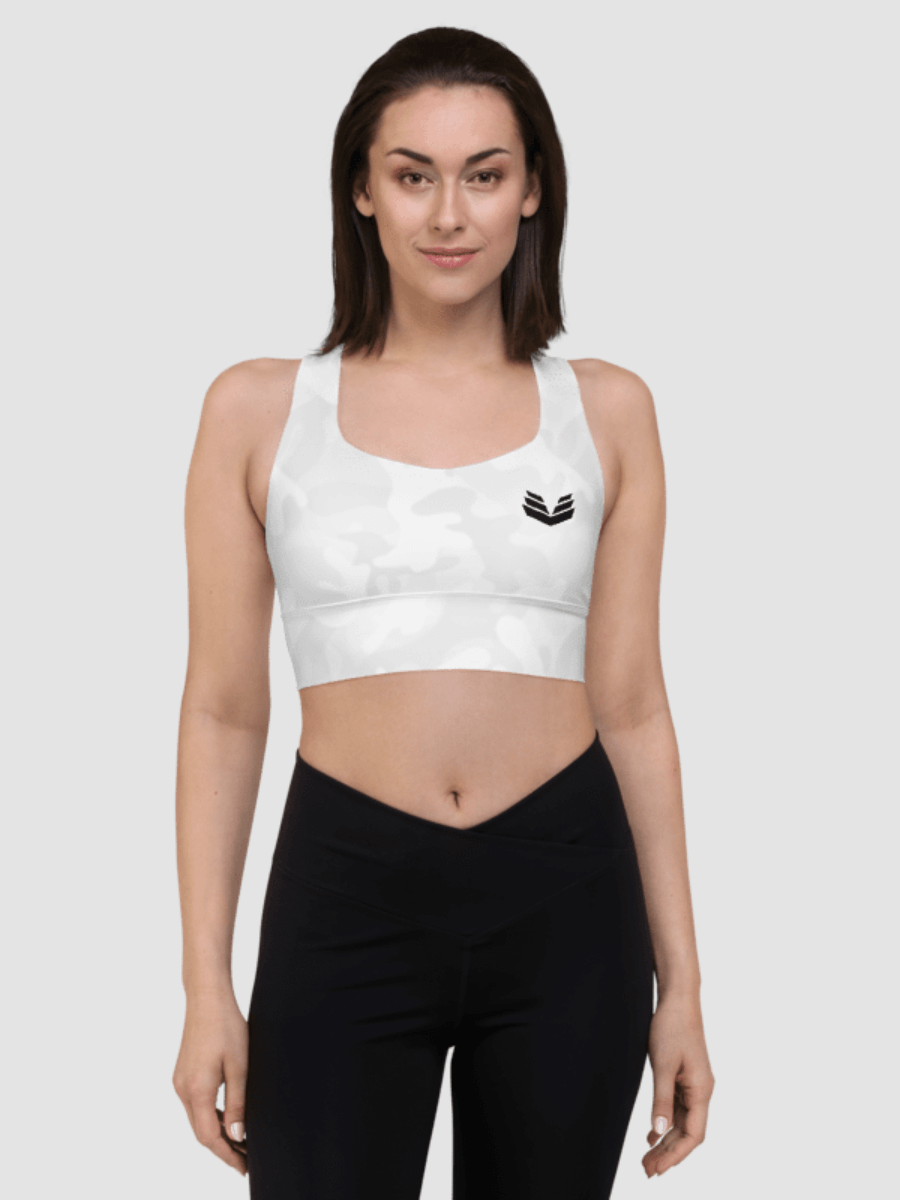 Longline Sports Bra - White Camo product image (1)
