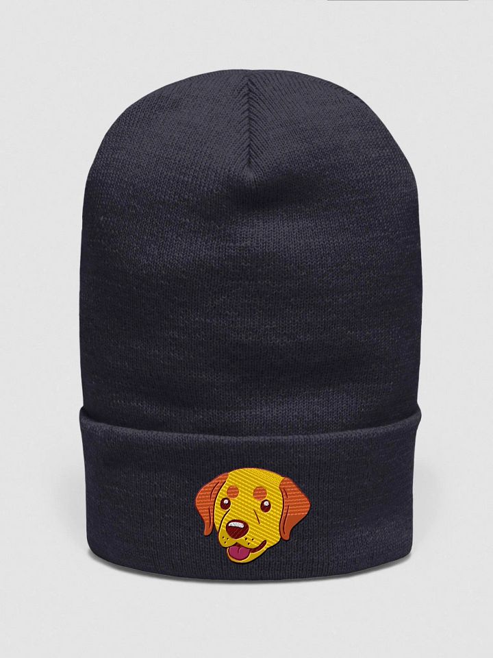 Happy Yellow Labrador Retriever Pup Cuffed Beanie product image (1)